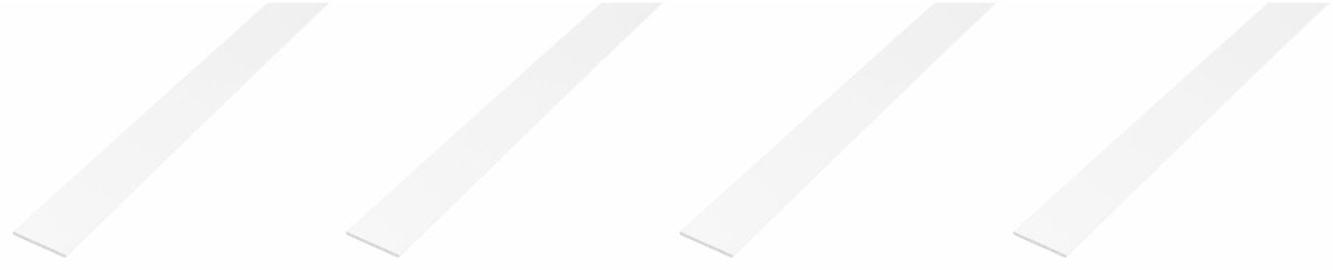 Alberts 4 x BA-Profil, platte strip, Aluminium, weiß RAL 9016, 30 x 2 m, lengte 1 m