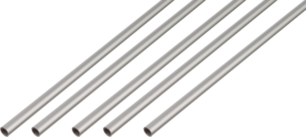 Alberts 5 x ronde buis, Aluminium, zilverkleurig geanodiseerd, Ø10 x 1 mm, lengte 1 m