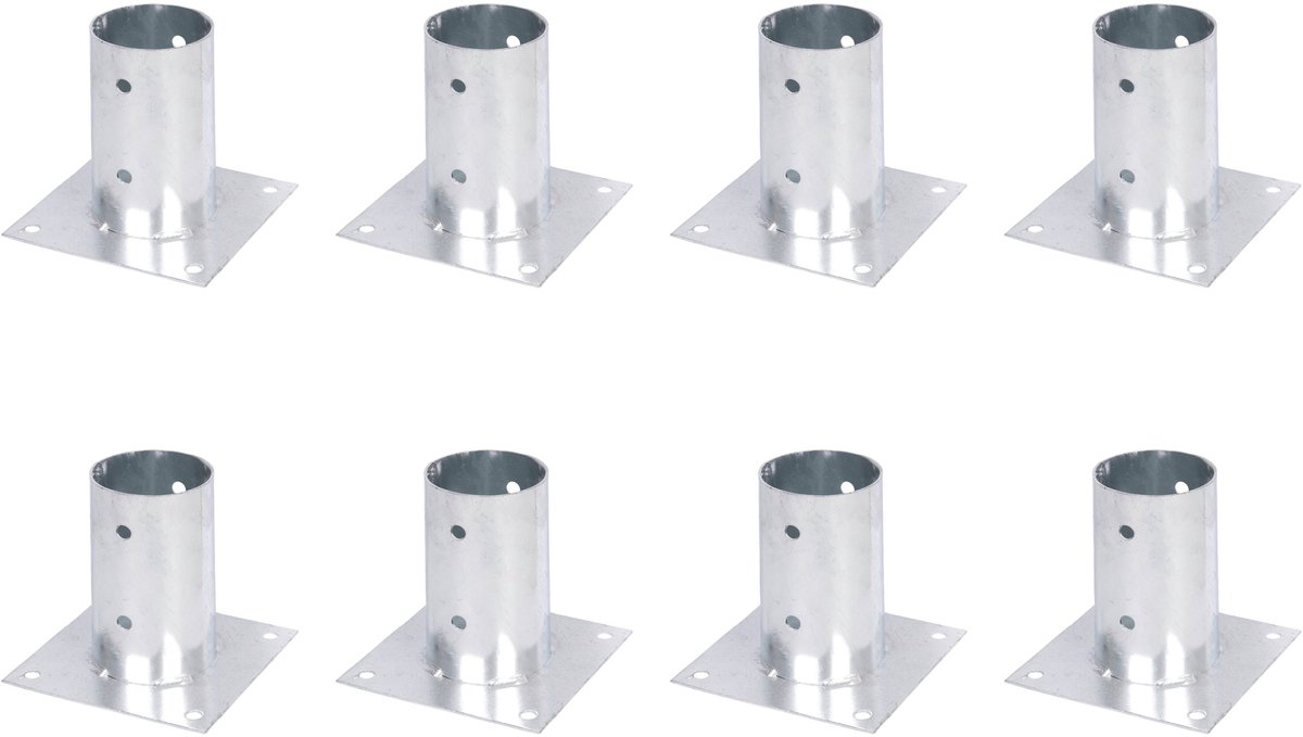Alberts 8 x opschroefhuls voor ronde houten palen, Ø81 mm, thermisch verzinkt, voor opschroeven