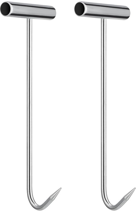 SOLUSTRE 2pcs Manhole Cover Hook Lifter Stainless Steel T-Shaped Hook - View #9