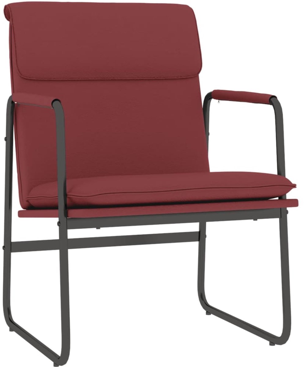 vidaXL Loungestoel - 55x64x80 - cm - kunstleer - wijnrood