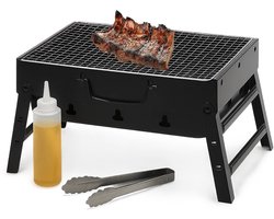 Lomera Opvouwbare Barbecue - Draagbare Houtskool Grill - Inklapbaar Model - Strand Barbecue - Park Barbecue - Balkon Barbecue - Gepoedercoat Staal - Compact En Lichtgewicht Formaat - Mini Grill - Reis Barbecue - Outdoor Grill