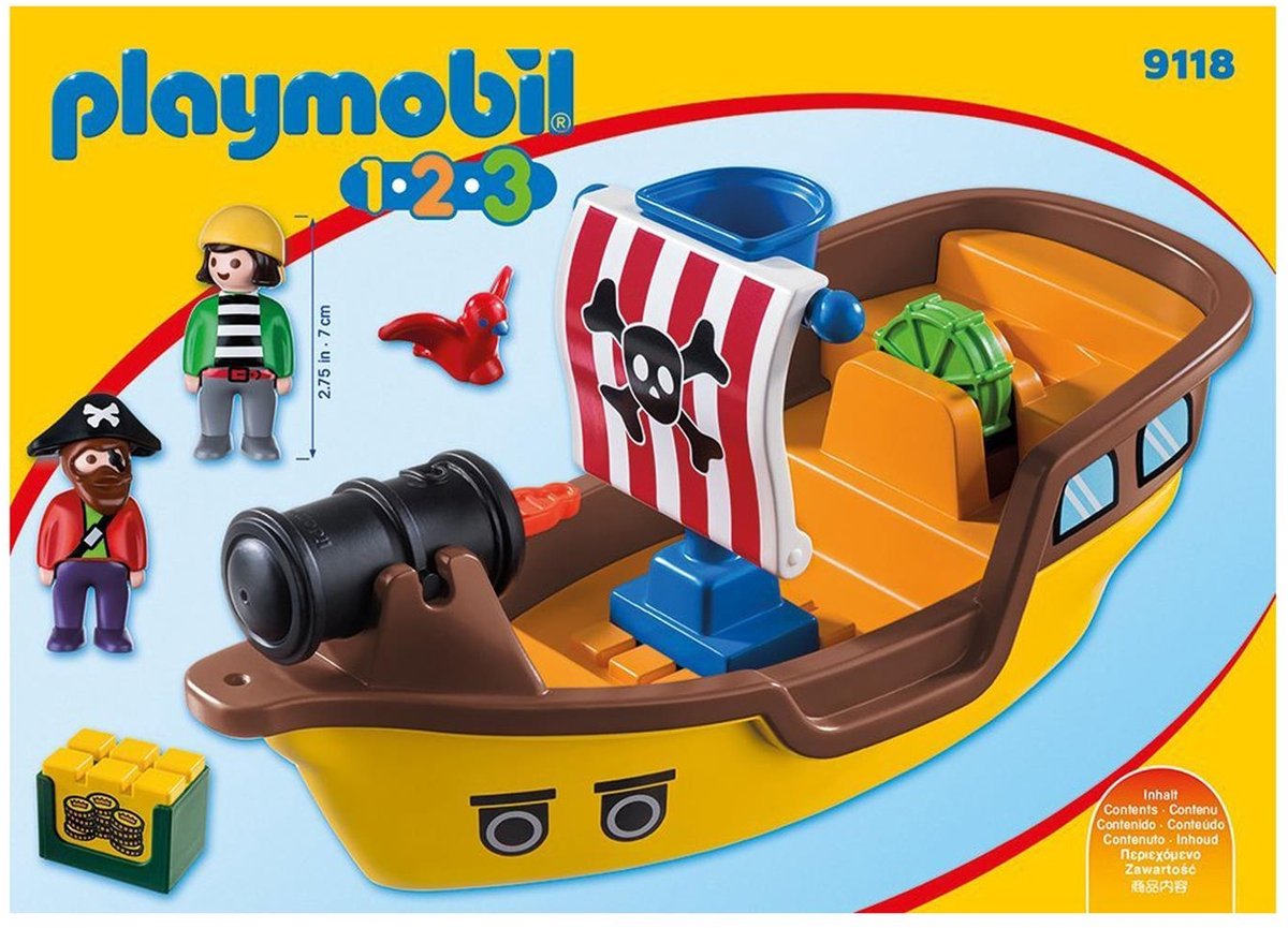 PLAYMOBIL 1.2.3. Piratenschip   - 9118 — afbeelding 2