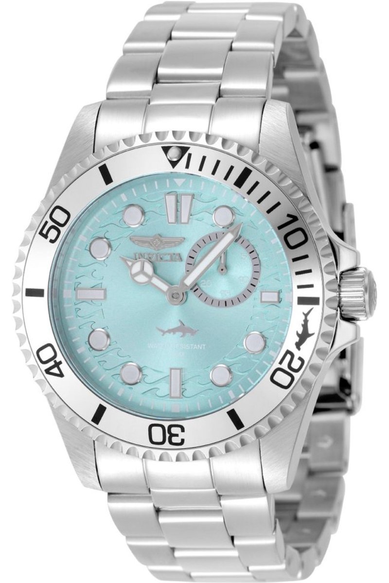 Invicta Pro Diver 49277 Heren Horloge - Waterdicht - Analoog - Quartz Uurwerk - Roestvrij Staal met blauwe Wijzerplaat - 43mm