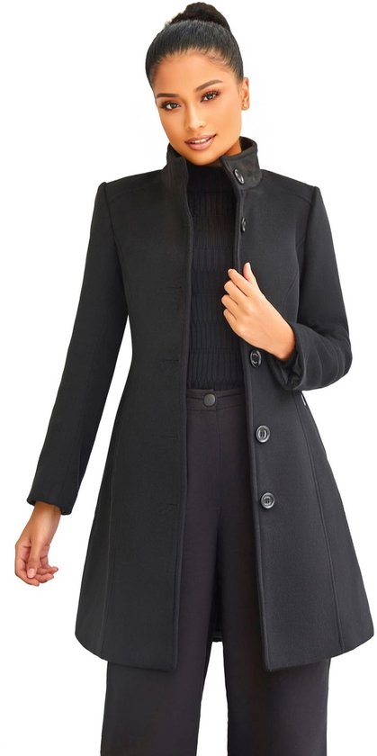 Versano Violet NG Dames Mantel Manteljas 3 kwart Winterjas M - Zwart