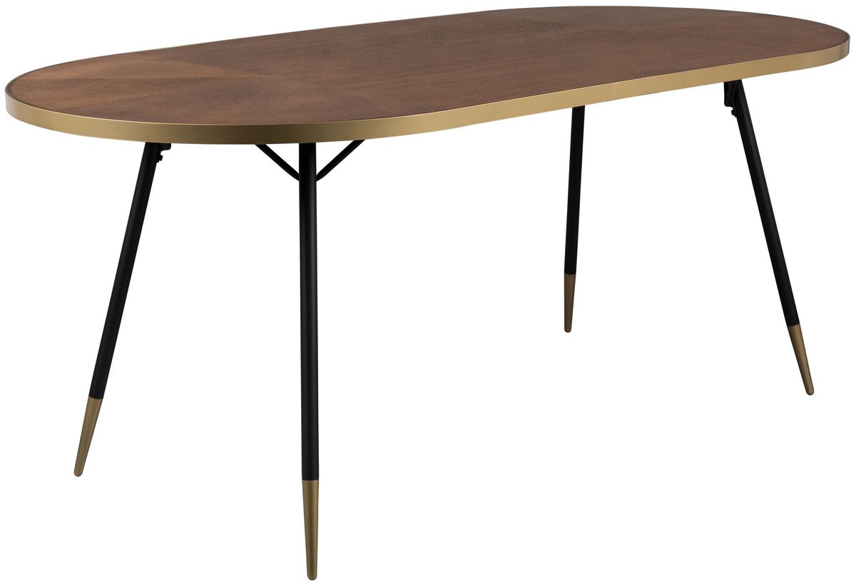 Housecraft Living Denise Eettafel Ovaal 200x90 cm Hout Bruin/ Goud