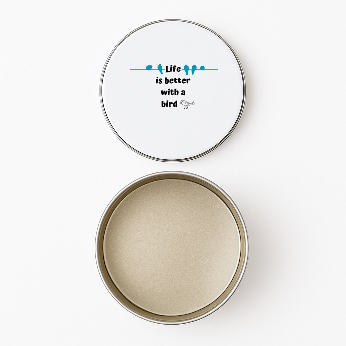 Hacebo® - life is better with a bird koektrommel rond - Vogels - vogel liefhebbers - koekblik – koektrommels – bewaarblik - snoeptrommel - verjaardag - cadeau - kado - geschenk - koek trommel - Ø 15 CM