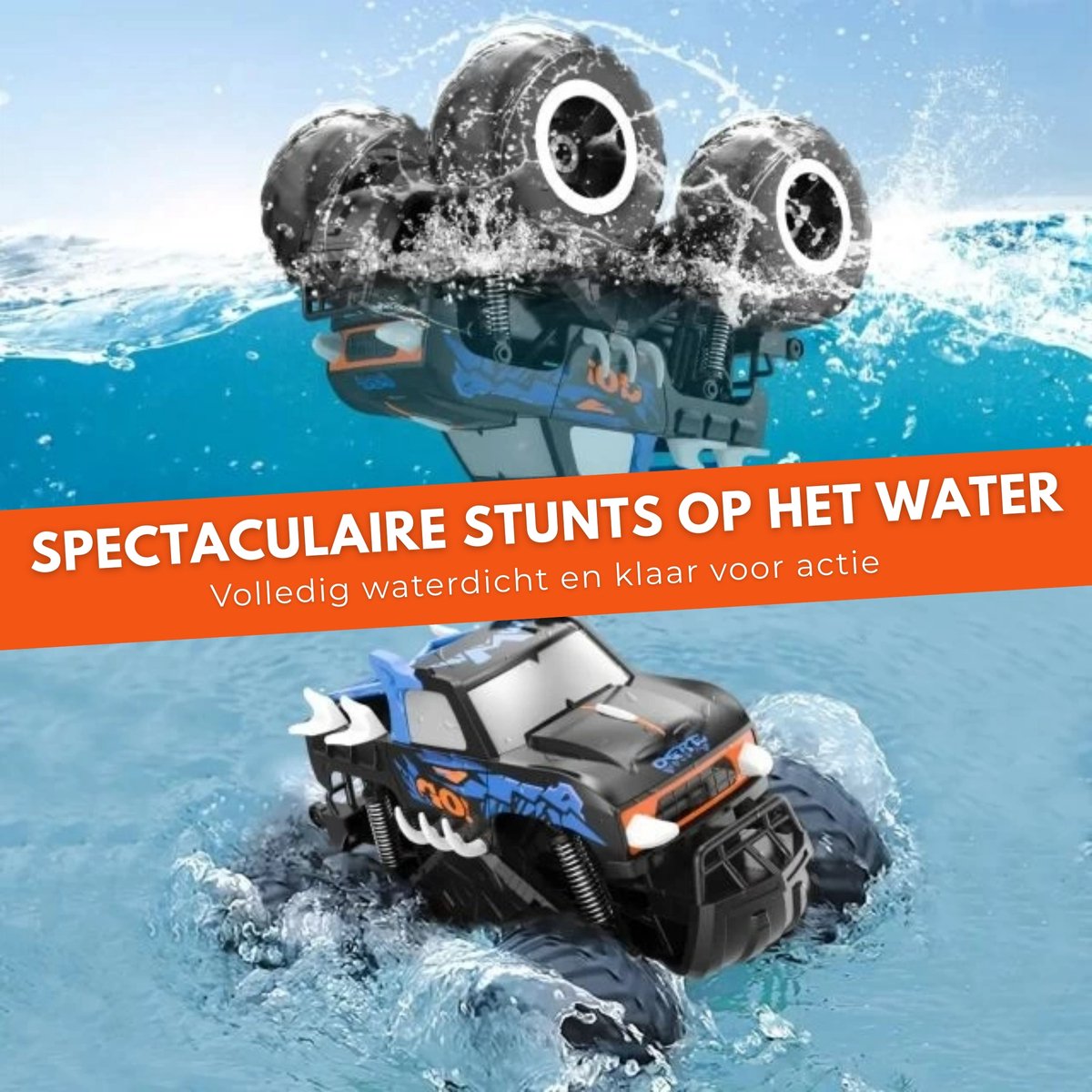 Boncy® Bestuurbare RC Auto Offroad - Monstertruck Car - Jongens Meisje Volwassenen - Monster Truck Robot Speelgoed Binnen & Buiten - Afstandbestuurbaar Race Drift Car - Afstandsbestuurbaar Raceauto Accu - Stuntauto - Bestuurbaar Elektrisch Autos Boot — afbeelding 6