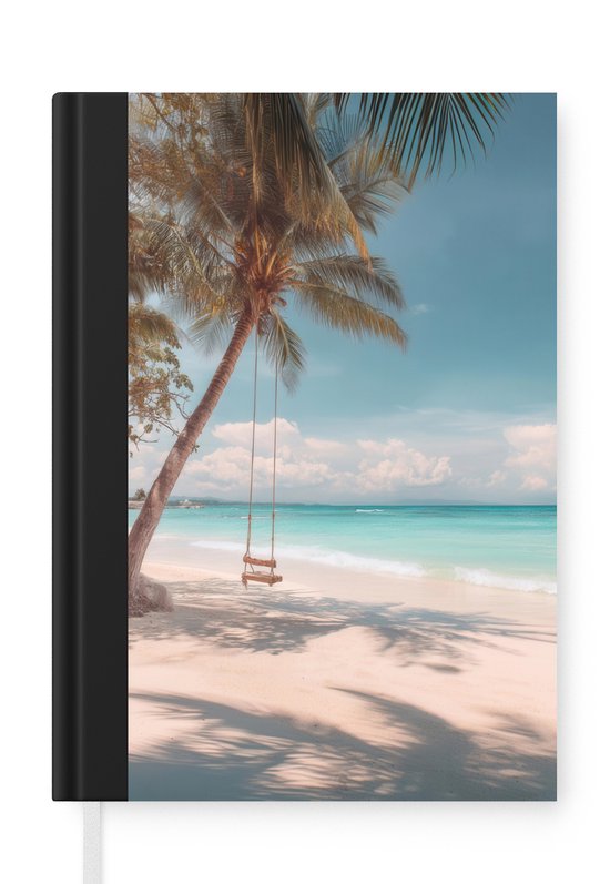 Notebook Am Strand Notitieboek - Schrijfboek - Palmboom - Schommel - Strand - Lucht ...