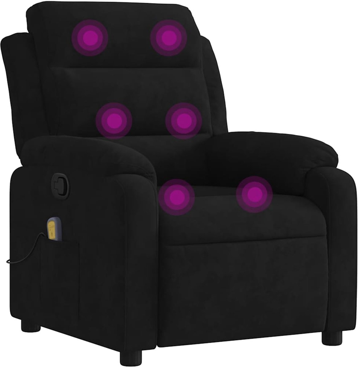 vidaXL Massagestoel - verstelbaar - fluweel - zwart