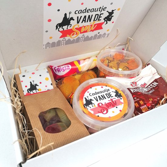 Cadeau de Saint Nicolas | Coffret cadeau « Un cadeau du Père Noël » | Emballage cadeau | Boutons de pain d'épice | Chocolat | Confiserie | 5 décembre | Paquet de nuit |
