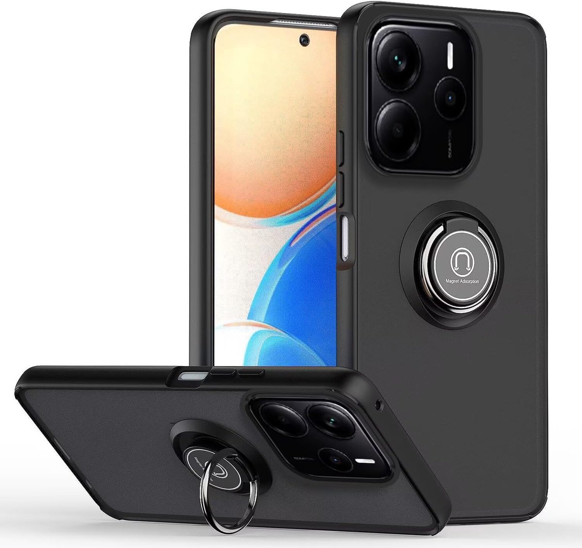 Xiaomi Redmi Note 14 4G Magnetic Ring Cover & Case (Black)