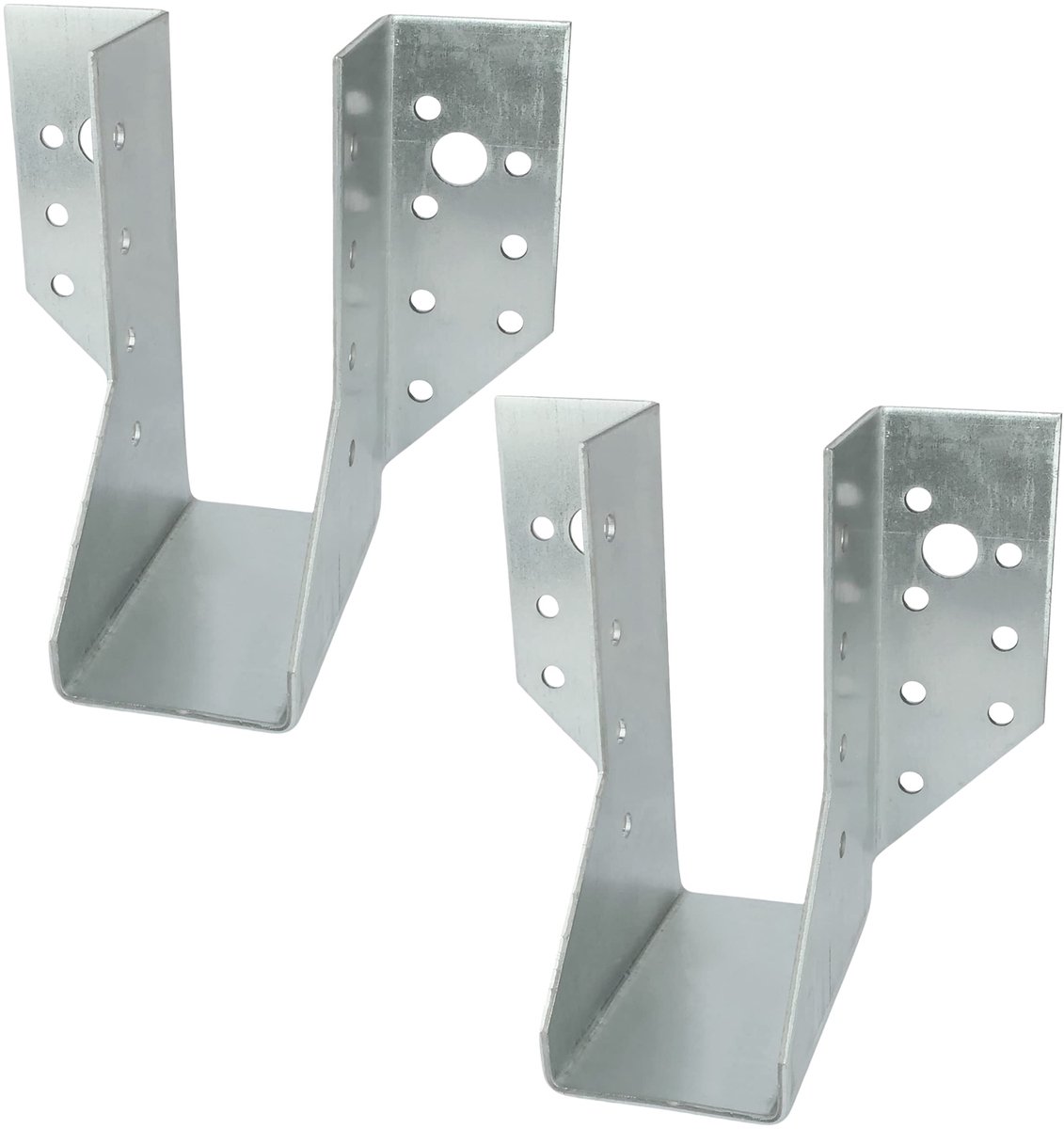 Set van 2 beugelschoenen met buitenste vleugels van gegalvaniseerd staal Z2755, afmetingen 41 x 110 x 75 mm voor stevige en duurzame bevestiging