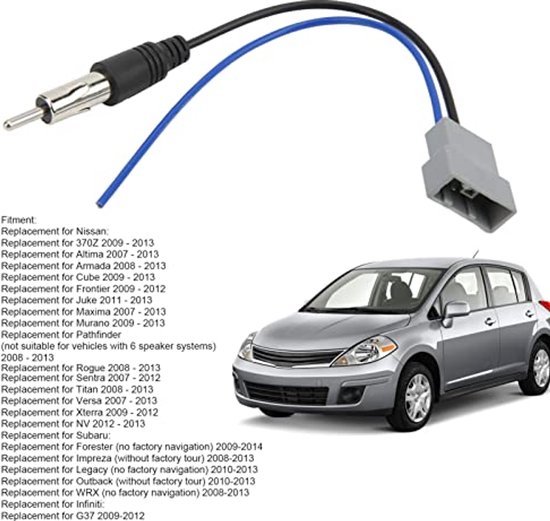 AuroraPeak Câble Adaptateur D'antenne Pour Nissan 370Z Altima Armada Cube Frontier Juke Maxima Murano