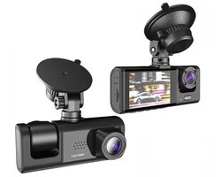 Dashcam 3-in-1 Lens, HD 1080P – Voor, Achter & Binnen Camera – Nachtzicht, G-Sensor, Parkeerbewaking, Loop Recording – Universele Car DVR Video Recorder