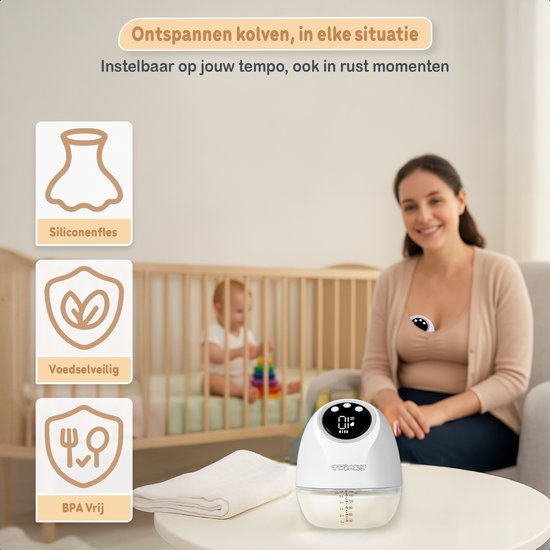 Twinky® Elektrische Borstkolf - Volledige Kolfset Incl. 5x Moedermelk Bewaarzakjes - Handsfree, Geluid- & pijnloos, BPA Vrij - Moedermelk Machine voor Baby’s van Twinky — afbeelding 4