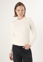 Felix Hardy Kabelgebreide Trui Met V-Hals - 100% Katoen Dames Ecru - Xl