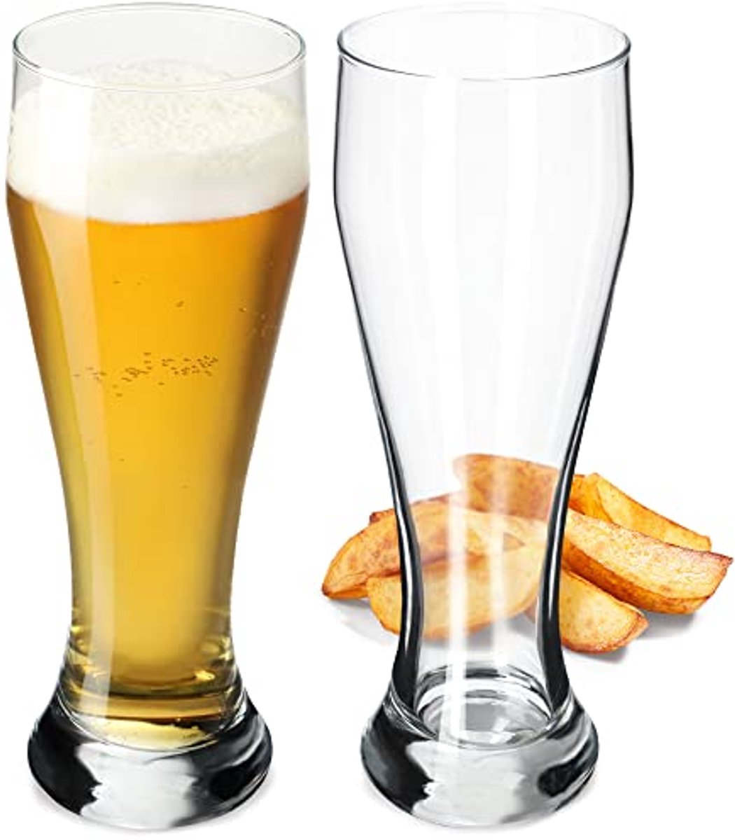 Set van 2 Elegante Hoogwaardige Bierglazen voor Donker en Licht Bier