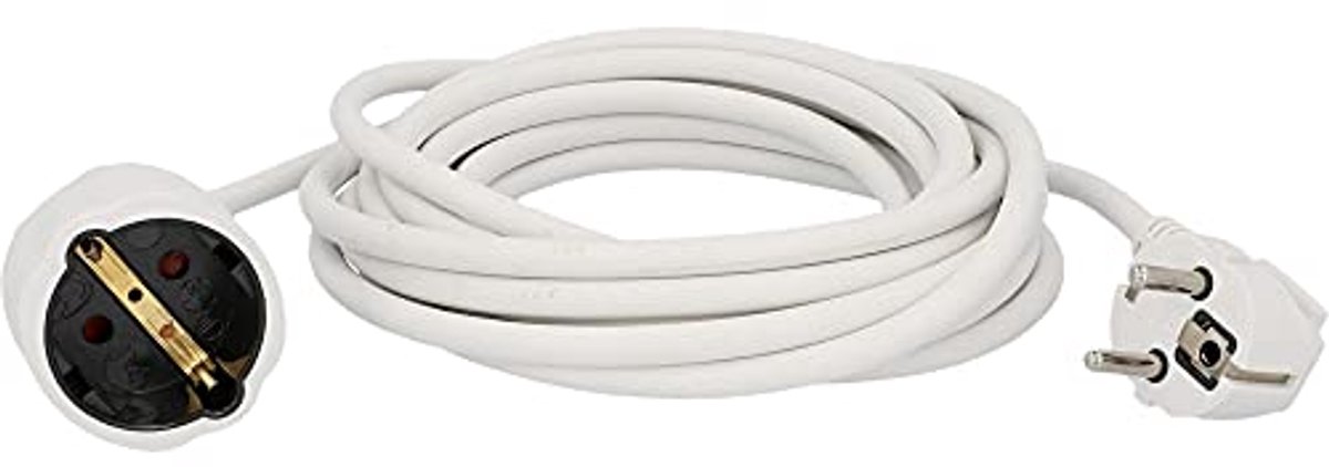 Schuko Extension Cord H05VV-F 3G 1.5 mm² - 5 m - White