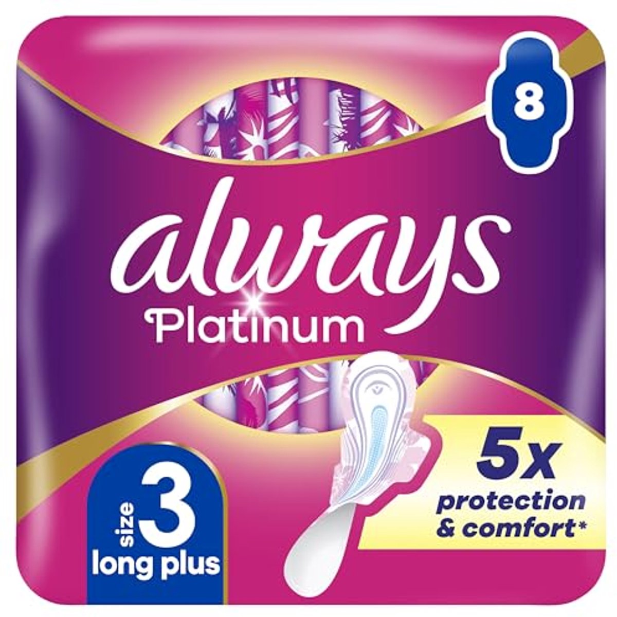 Platinum Night Maandverband Maat 3 met Vleugels - 8 Stuks
