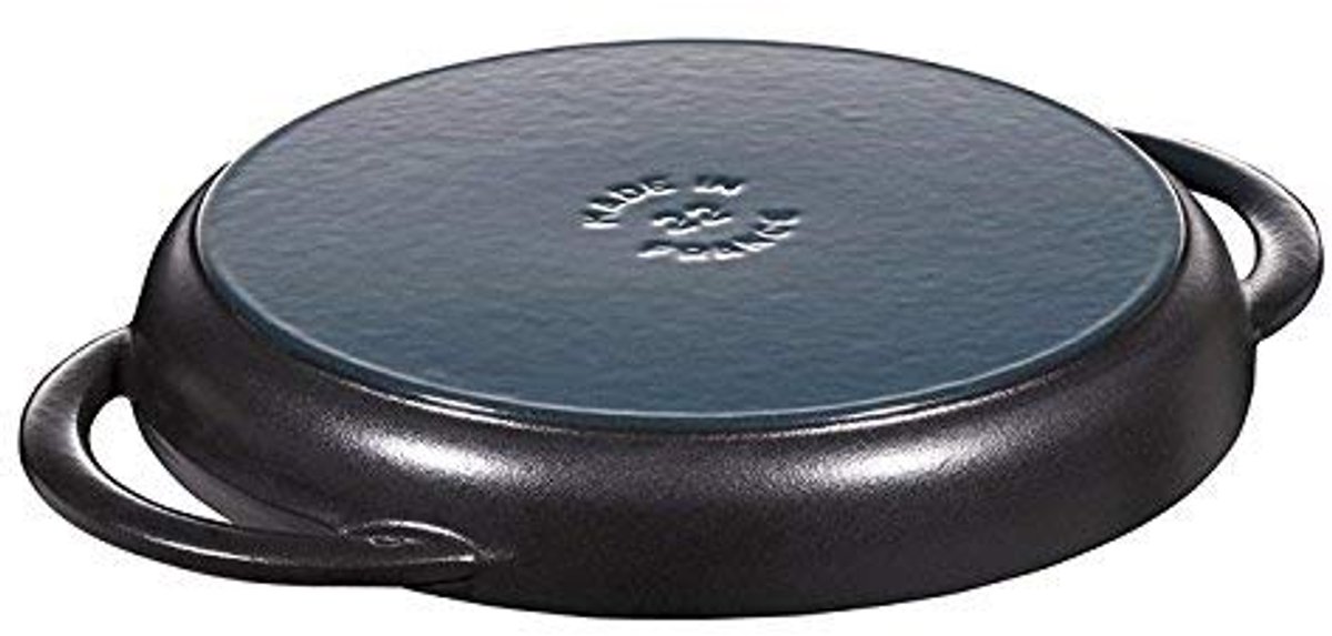 Grillpan rond 22 cm - Gietijzer Zwart