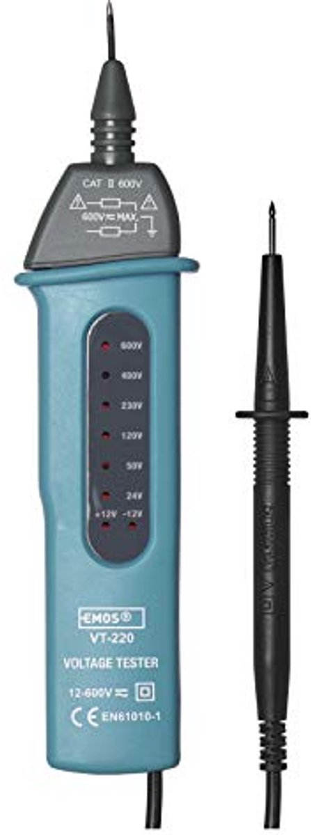 Spanningstester en Volt Tester tot 600V AC/DC met Polariteitsindicator