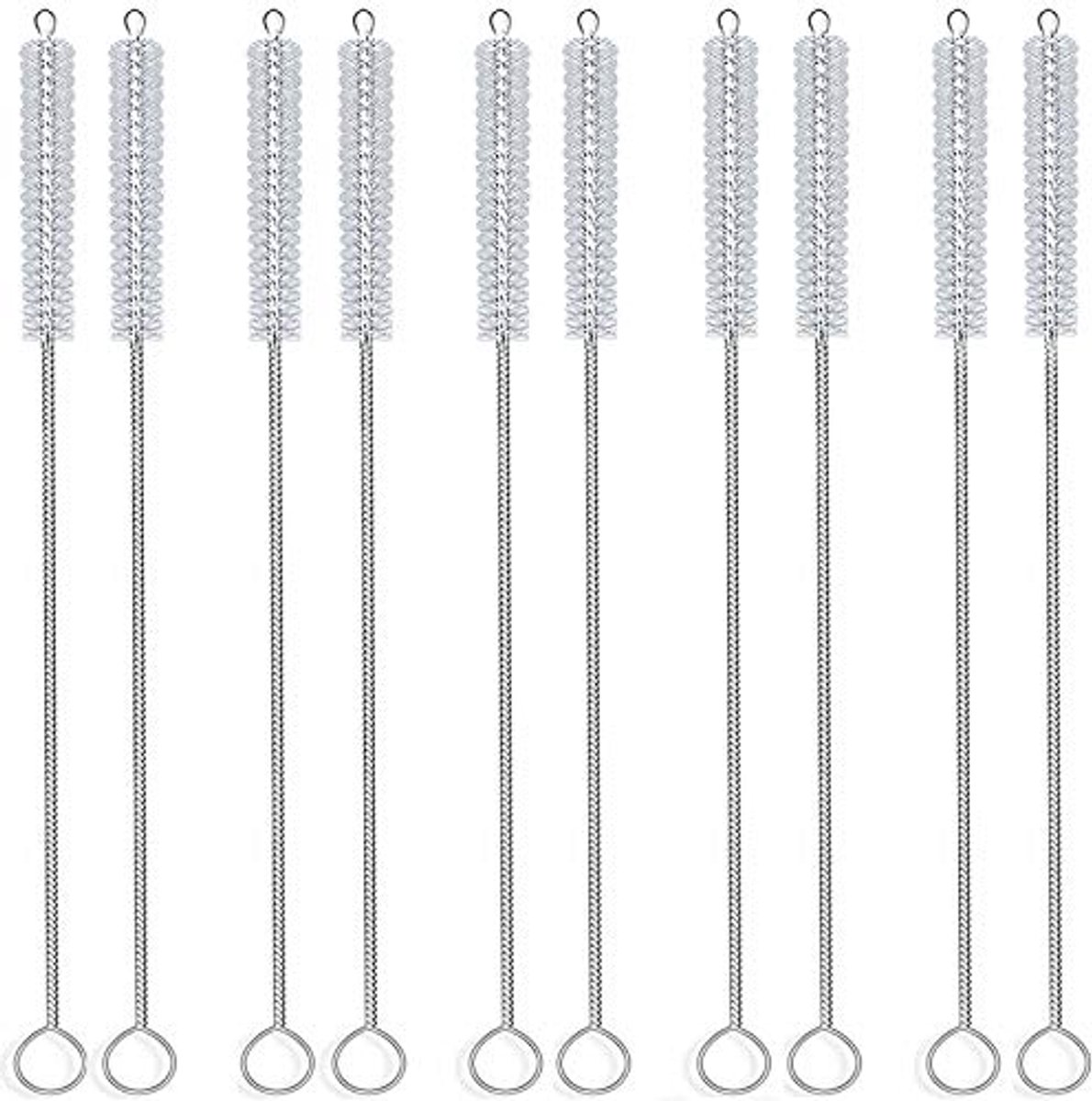 Kleurige Rietjes Schoonmaakset - Nylon Borstel voor Drinkrietjes - 12-delige Set