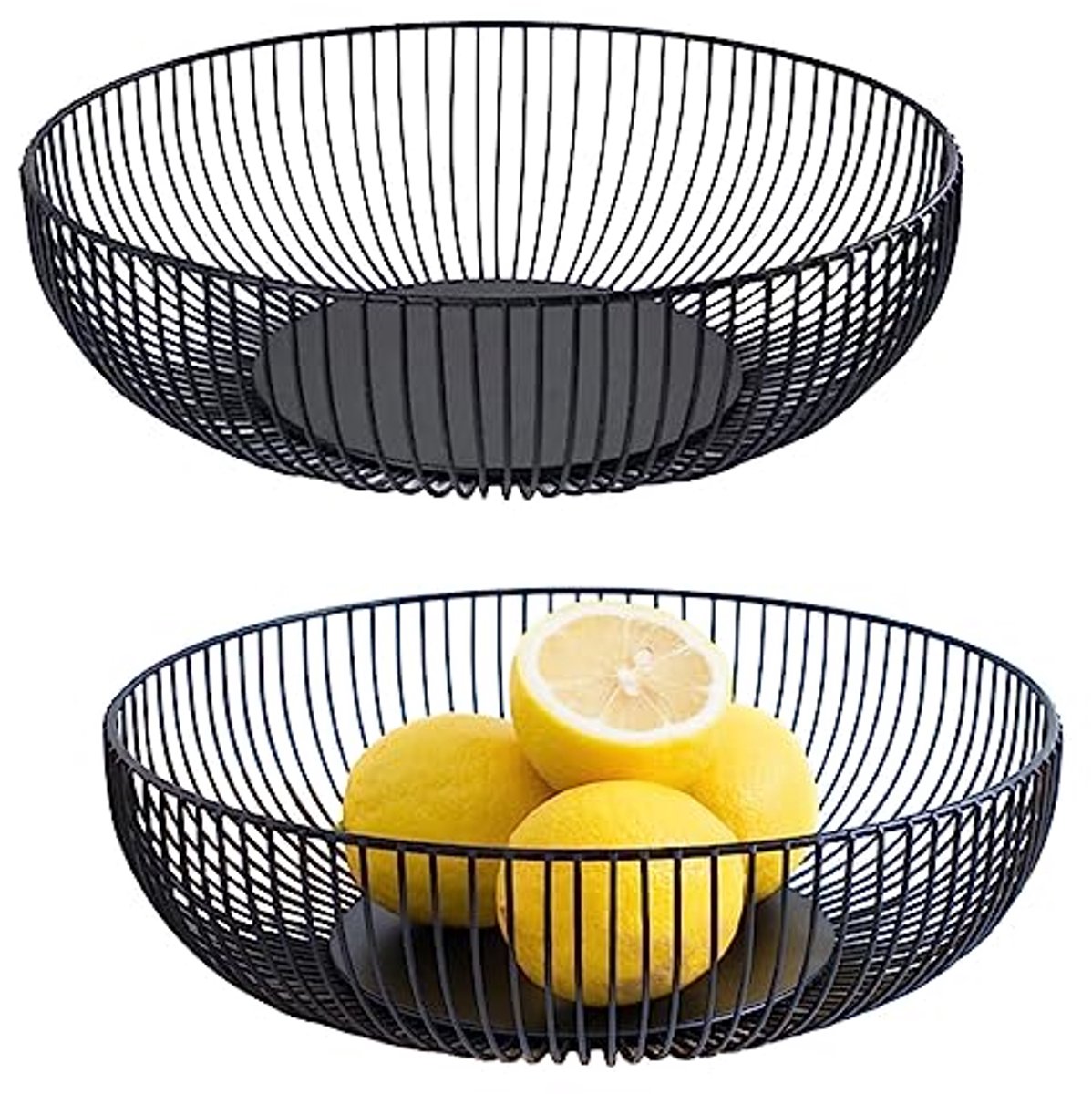 Zwarte Metalen Fruitmanden - Modern en Rond Design (28 cm x 8 cm)