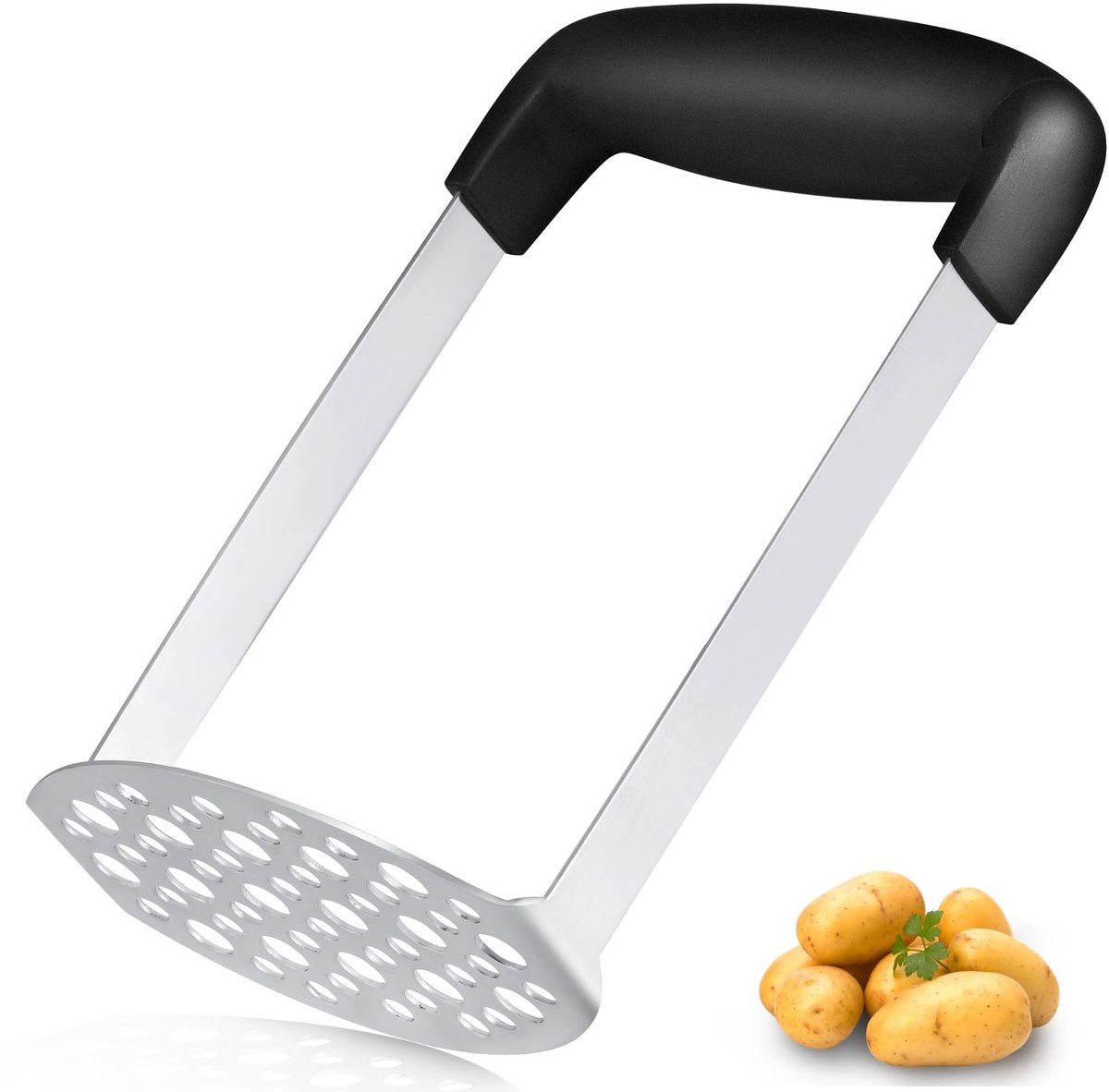 Ibenzoa® Roestvrijstalen aardappelstamper met ergonomische grip voor diverse gerechten
