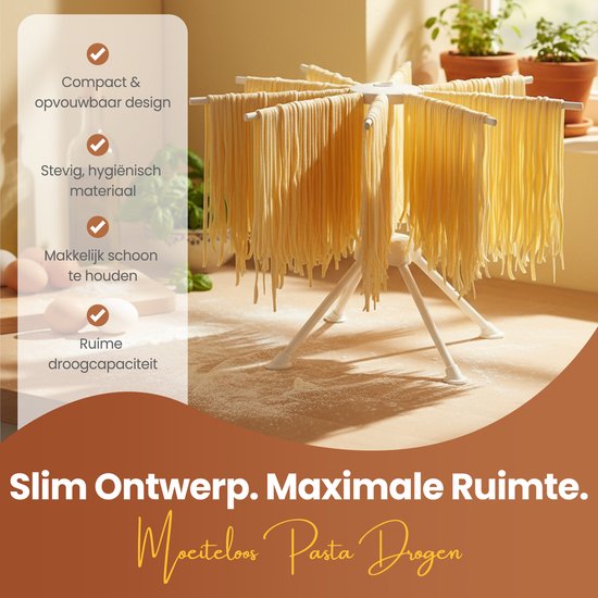Tavola - Pastamachine + Pasta droogrek - Pasta maker - Pasta maken - Ravioli maken - RVS - Housewarming cadeau van Merkloos — afbeelding 3