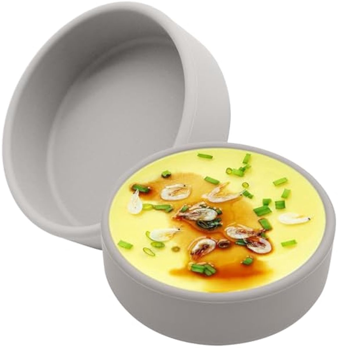 2 stuks eierpan voor heteluchtfriteuse, herbruikbare siliconen bakvorm met antiaanbaklaag, spiegeleivorm voor gekookte eieren, taartvorm, siliconen bakvorm, rond, voor airfryer