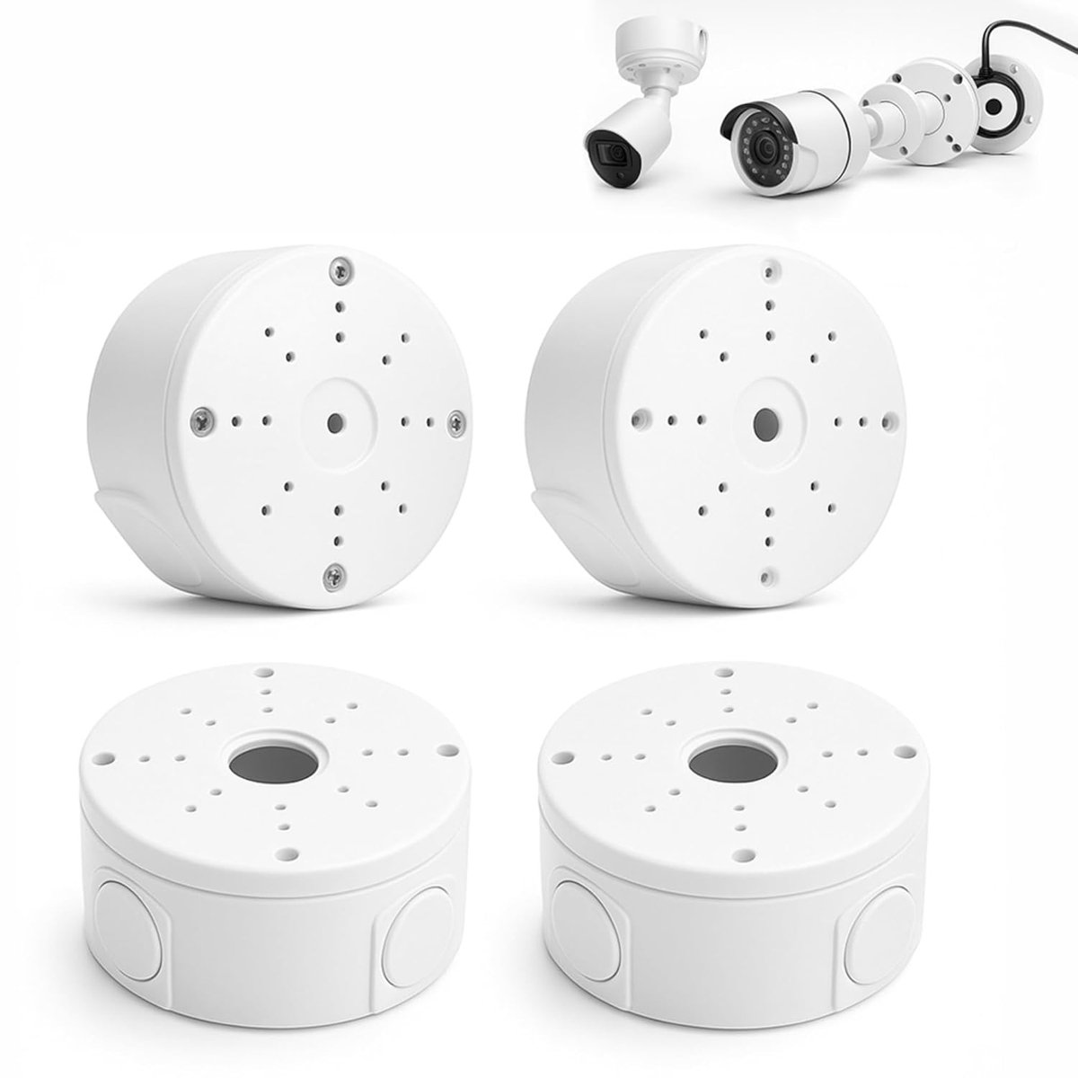 4 pieces camera junction box - montagebox voor halfronde surveillancecamera's - binnen en buiten beveiligingscamera's - geschikt