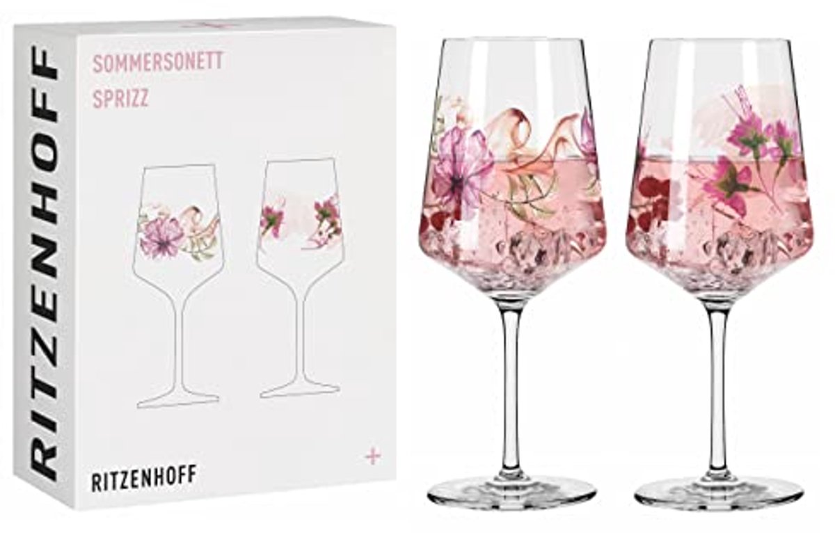 Aperitiefglazen set van 2 - 500 ml - Plantenmotief