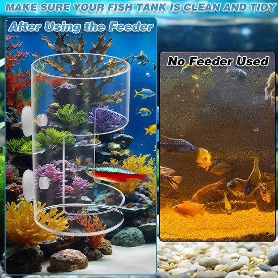 2-Stuks Voederautomaat voor aquarium - Drijvende ring met anti-drift voederautomaat - Voederautomaat voor aquarium met zuignap - Ronde voederautomaat - Geschikt voor het voeren van schildpadden en garnalen, aquariumvoeding - Transparant — afbeelding 3