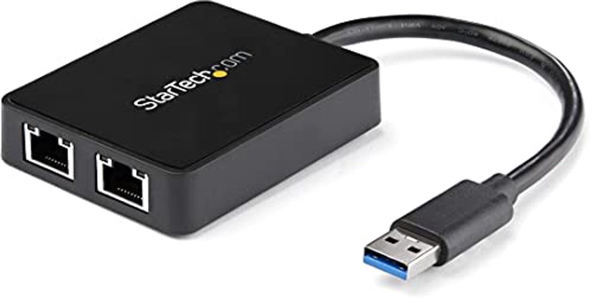 USB 3.0 naar 2 Poort Gigabit Ethernet Adapter met USB Pass-Through