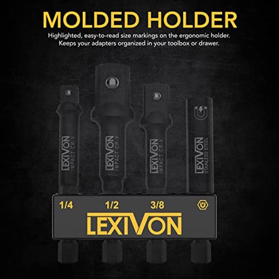 Impact Socket Adapter en Magnetische Bit Houder Set - 4 Delige ...