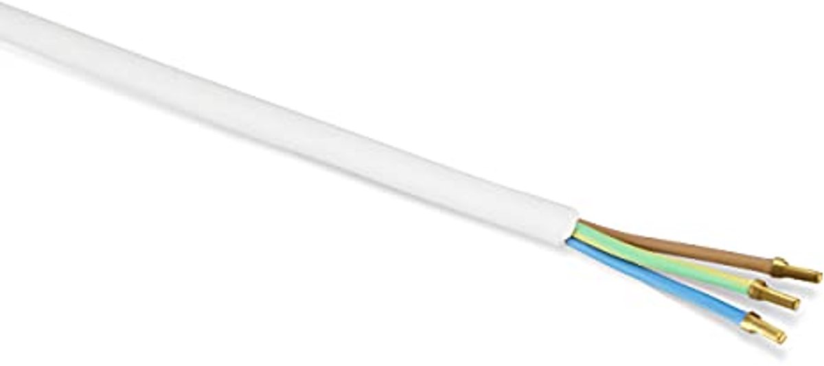 Vervangende stroomkabel met stekker - 3m, 3680W, wit