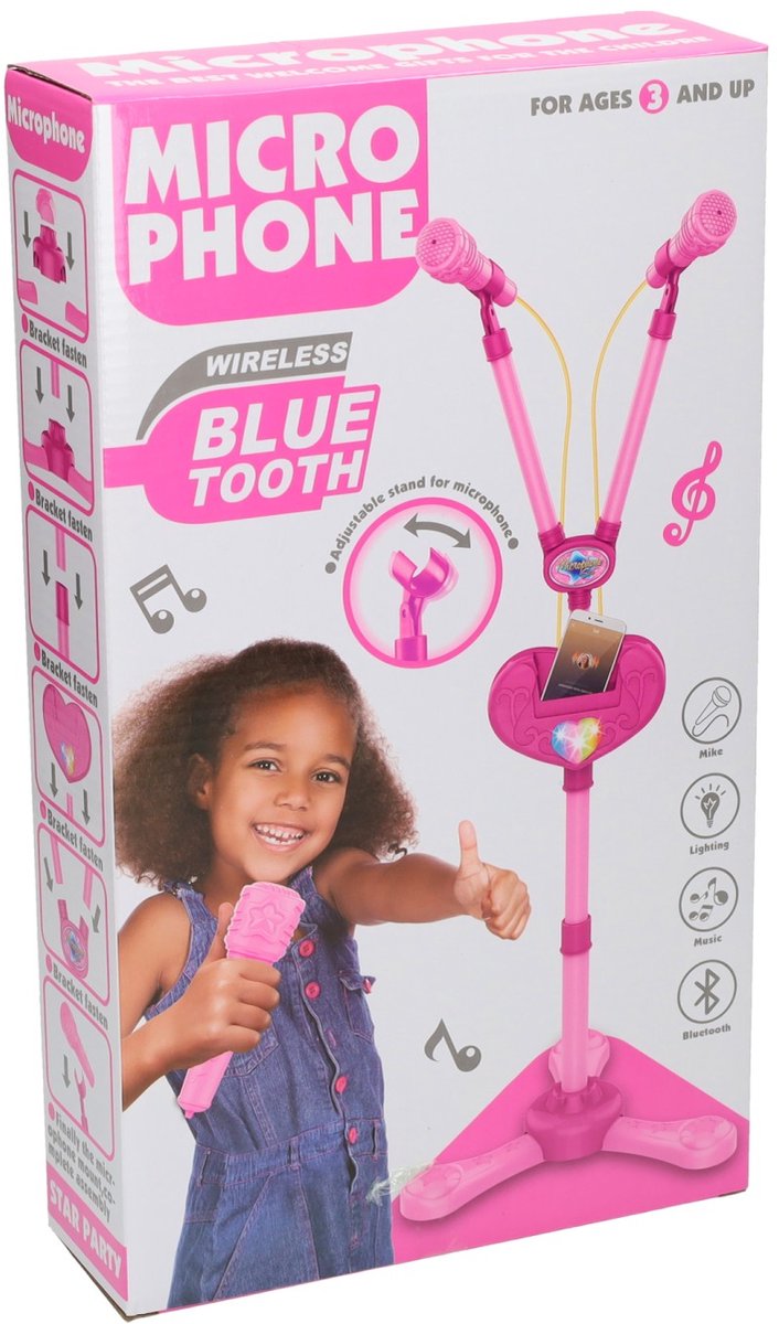Duo Microfoonstandaard met Licht en Geluid met Bluetooth
