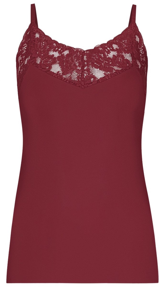 Ten Cate - Secrets Spaghetti Top Lace Velvet Red - maat L - Rood