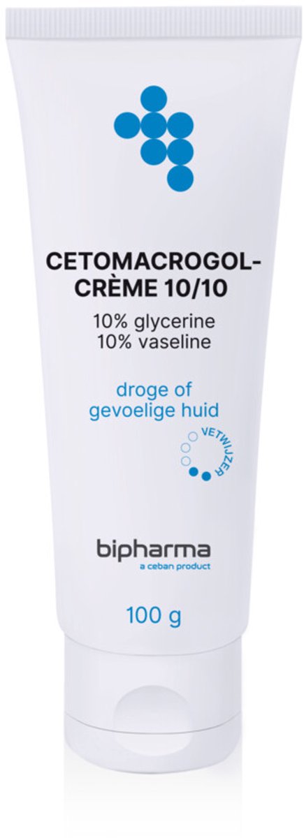 Bipharma Cetomacrogol-vetcreme 10% - 2 x 100 gr - Voordeelverpakking