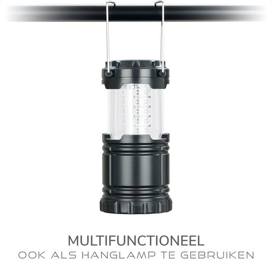 SMH LINE® Camping Lamp - 2 Stuks - Kampeerlamp - Incl. Batterijen - Noodlamp - LED - lantaarn - Kampeerlamp - Tentlamp - Zwart van Merkloos — afbeelding 2
