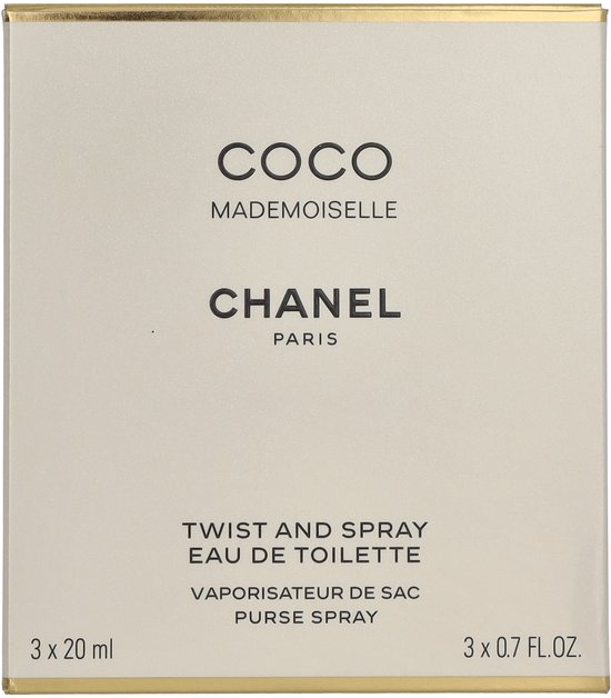 Verpakking van Chanel Coco Mademoiselle Eau de Toilette Twist and Spray.