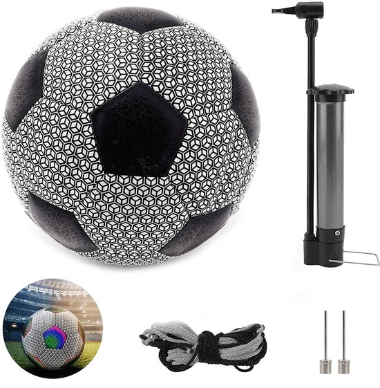 Reflecterende Voetbal Maat 4 Holografisch Glanzend Lichtgevende Bal Wit
