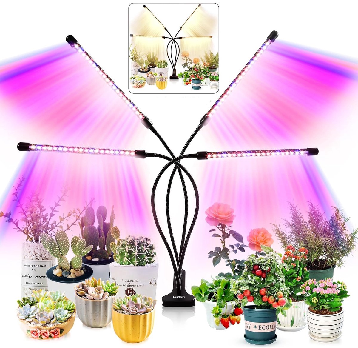 LED Kweeklamp Zwart - Groei- en Bloeilamp voor Binnenplanten - Binnen Kweeklamp