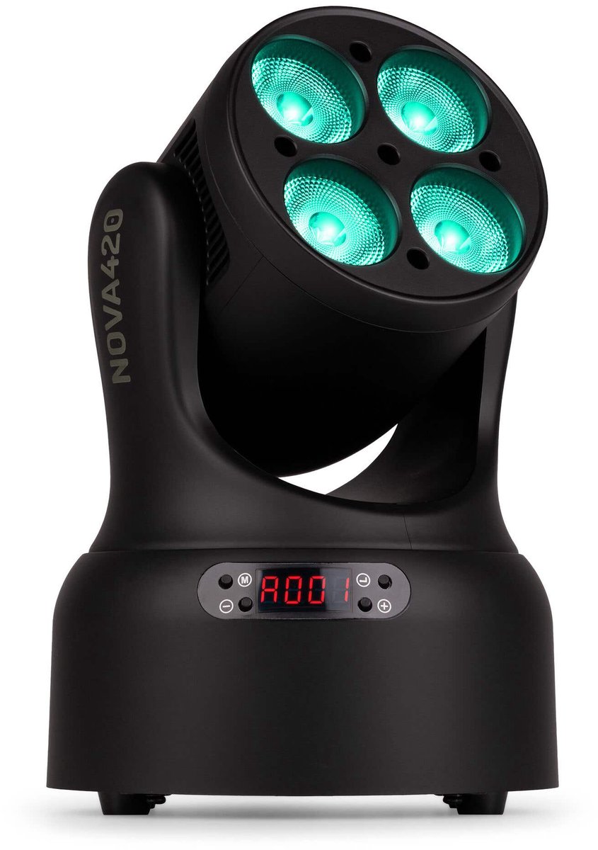BeamZ NOVA420-BK wash moving head - Met 4x 20W RGBW LED’s - Zwart