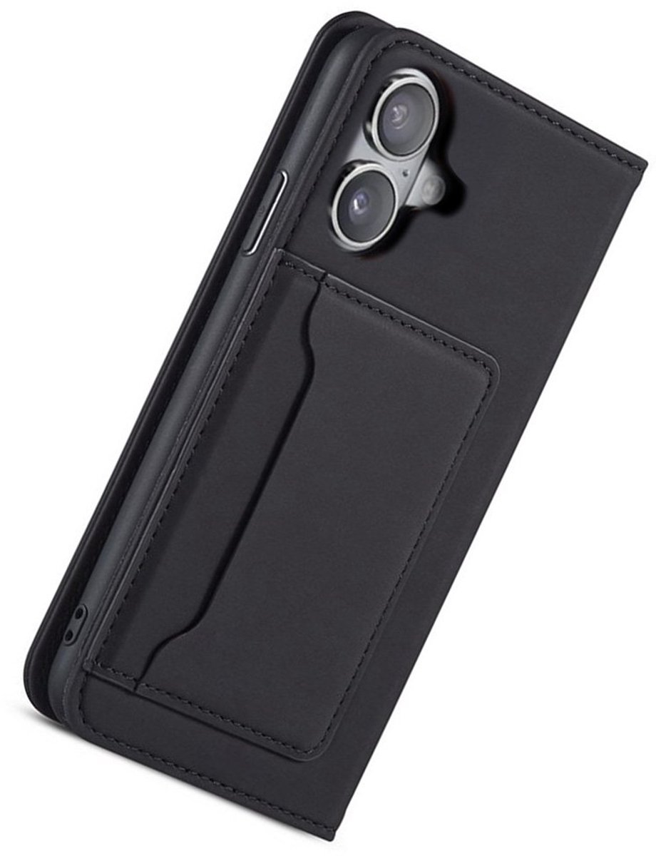 Mobiq - Magnetic Fashion Wallet Case geschikt voor iPhone 17 - zwart