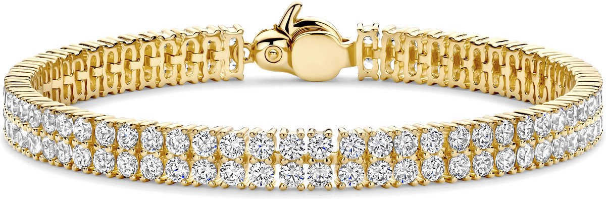 TI SENTO Dames Armband - 925 zilver - Zirkonia met geel verguld - Maat S - 23067ZY