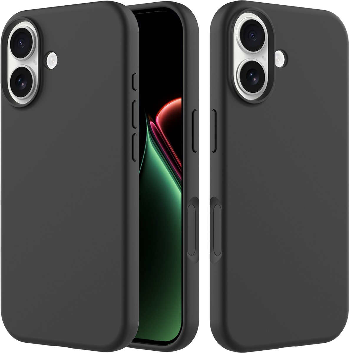 Zenzotek Hoesje Geschikt voor iPhone 17 - Telefoonhoesje - Valbestendig vloeibaar silicone - Zwart