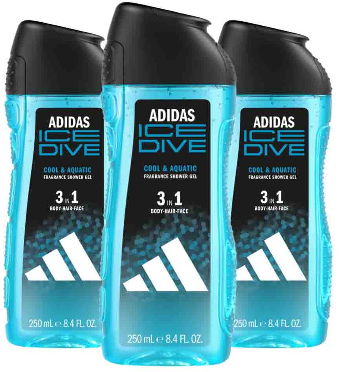 Adidas Shower Gel Ice Dive - 3 x 250 ml - Voordeelverpakking