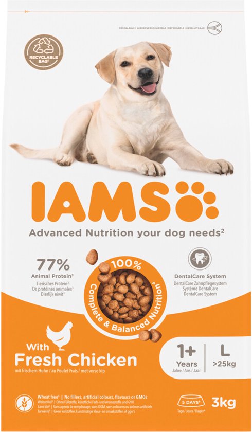 IAMS Dog Adult Large Kip - 3 x 3 kg - Voordeelverpakking